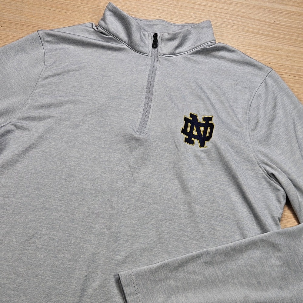 Notre Dame Under Armour Mens 1/4 Zip Pullover M Grey UW1289 Fighting Irish Sport